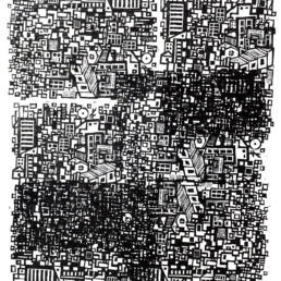 Obra de arte de Lucas Sakai - 8, 2024 - Xilogravura sobre papel, tiragem única