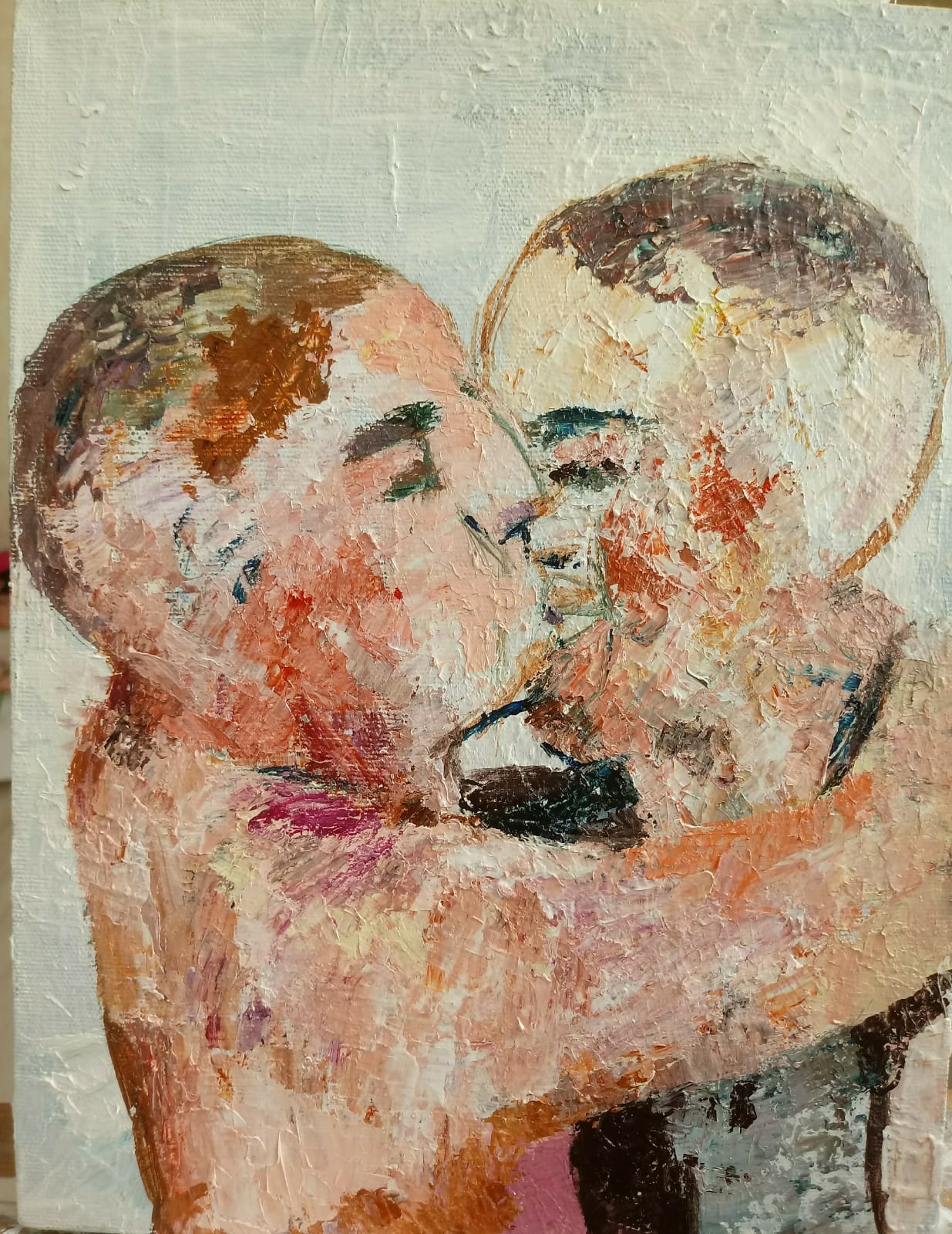 Obra de arte de Gonzalo Fonseca Torres - Besos de amor - Acrilico sobre tela